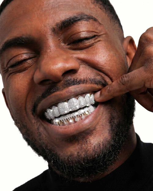 moissanite drippy grillz white model