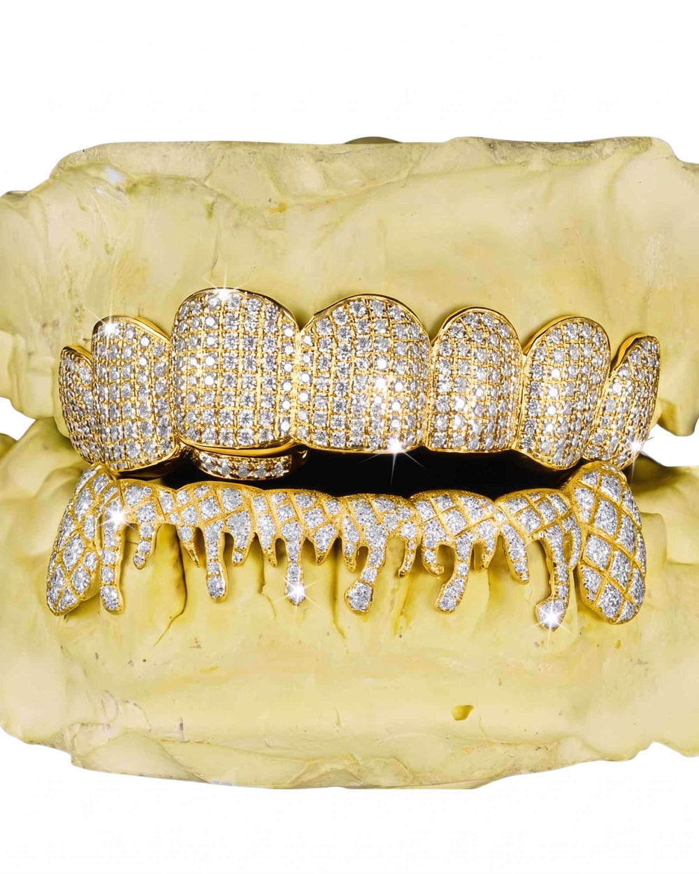 Moissanite Drippy Grillz 14K Gold - Yellow Gold