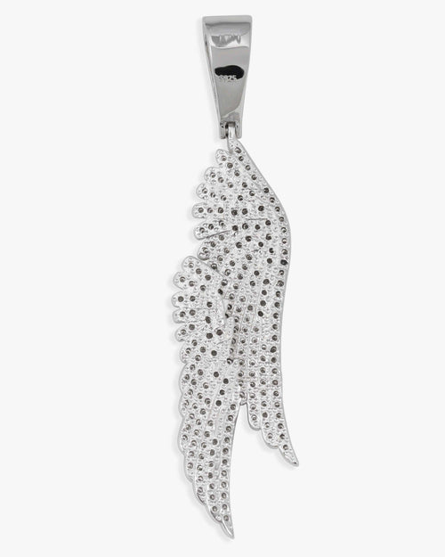 moissanite feather pendant 14k gold icecartel back