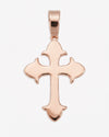 Moissanite Fleur Cross Pendant 14K Gold - Rose Gold