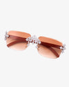 Moissanite Fleuree Cross Sunglasses 14K Gold - Brown