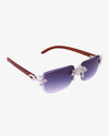 Moissanite Fleuree Cross Sunglasses 14K Gold - Dark Blue