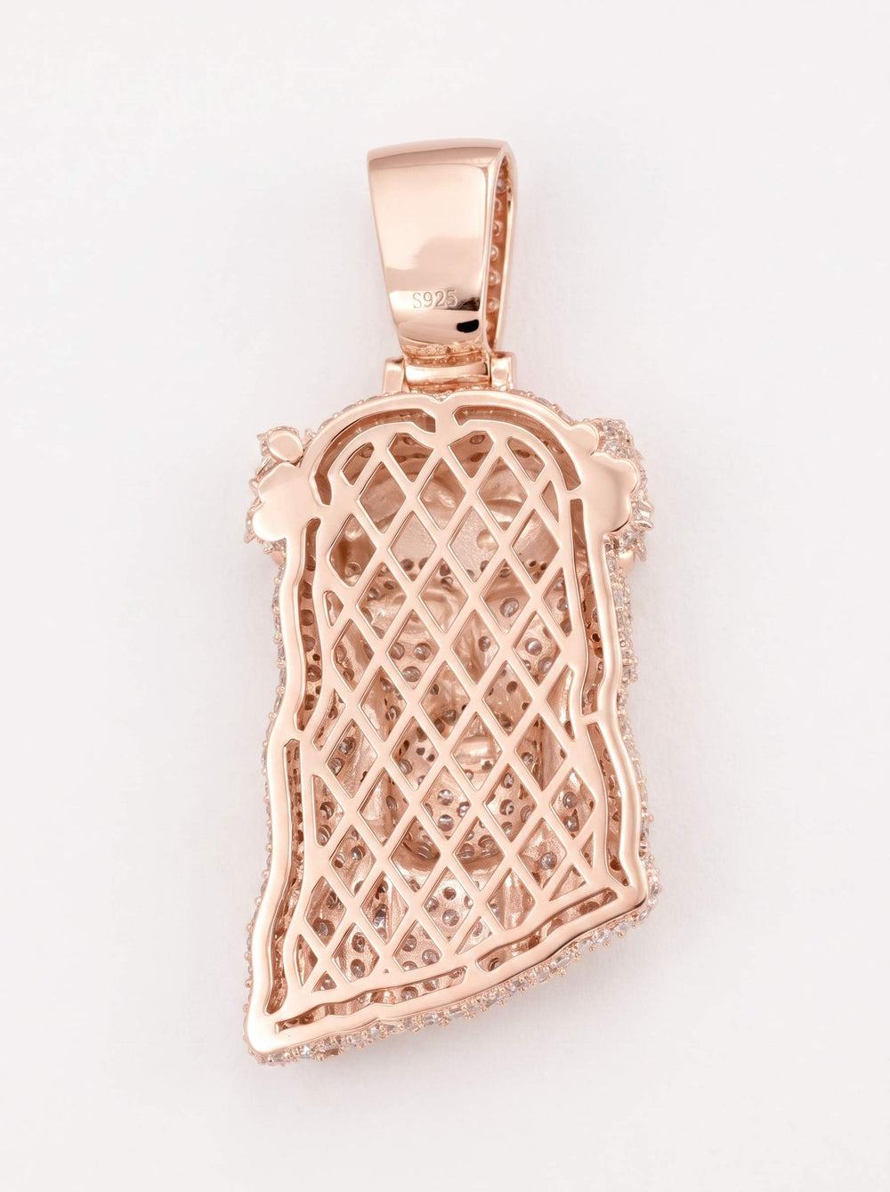 Moissanite Flower Beads Jesus Pendant 14K Gold