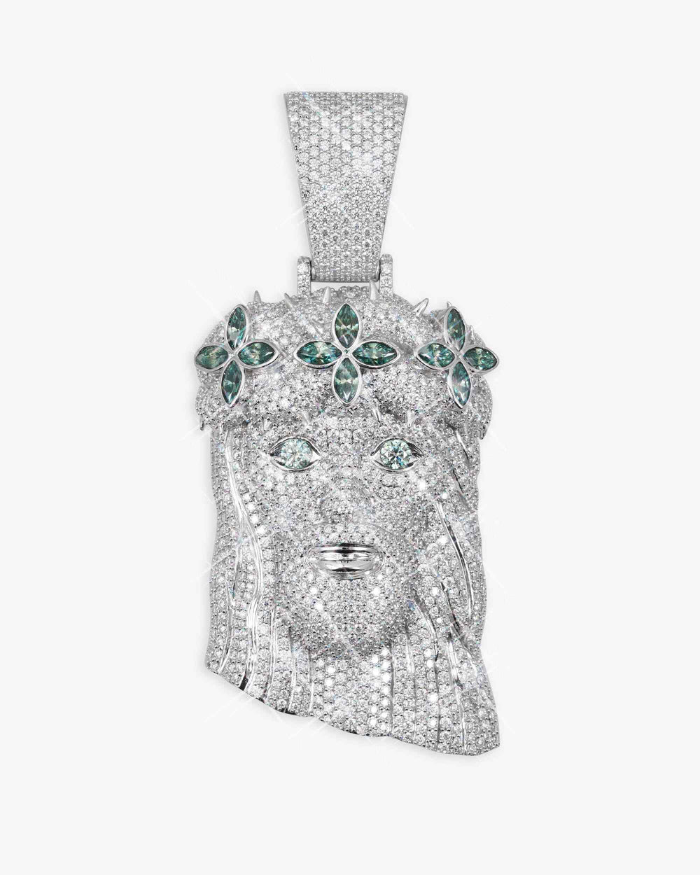 moissanite four leaf clover jesus pendant 14k gold icecartel first