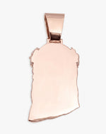 Moissanite Four Leaf Clover Jesus Pendant 14K Gold - Rose Gold