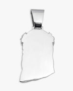 Moissanite Four Leaf Clover Jesus Pendant 14K Gold - White Gold