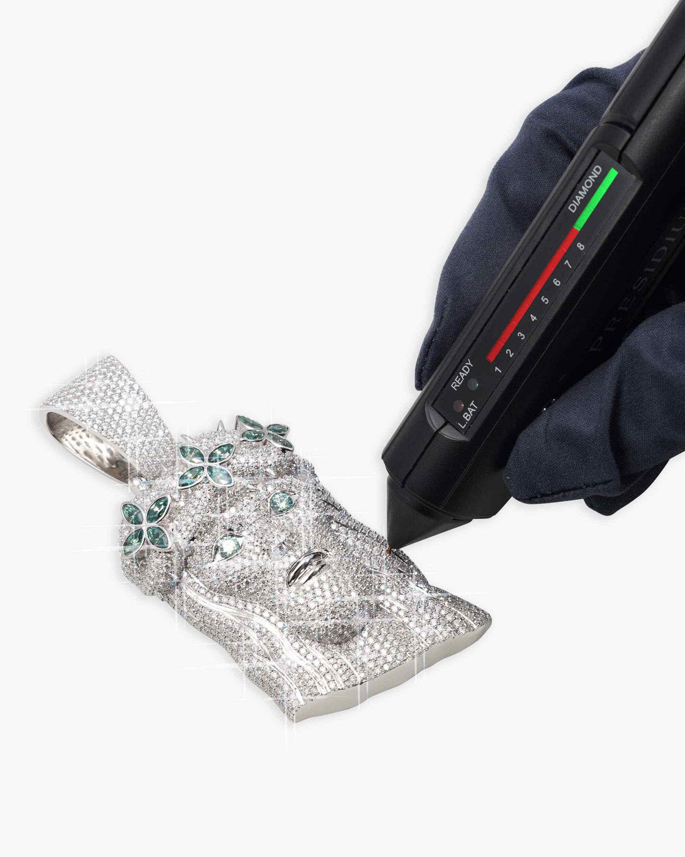 moissanite four leaf clover jesus pendant 14k gold icecartel test