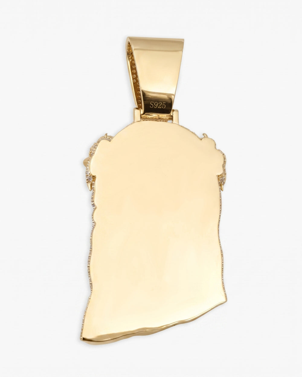 Moissanite Four Leaf Clover Jesus Pendant 14K Gold - Yellow Gold