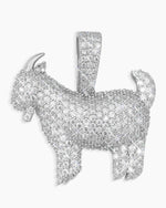 Moissanite GOAT Pendant 14K Gold - White Gold
