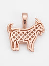 Moissanite GOAT Pendant 14K Gold - Rose Gold
