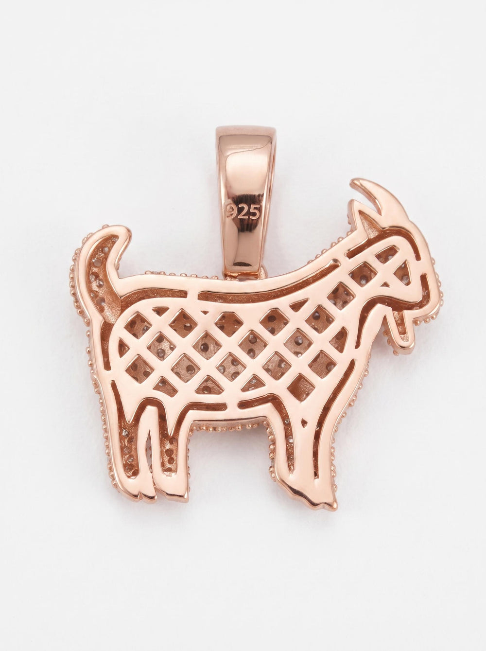 Moissanite GOAT Pendant 14K Gold - Rose Gold