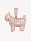 Moissanite GOAT Pendant 14K Gold - Rose Gold