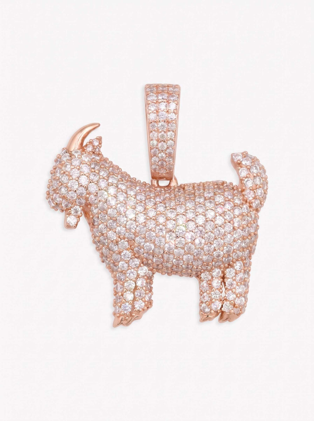 Moissanite GOAT Pendant 14K Gold - Rose Gold