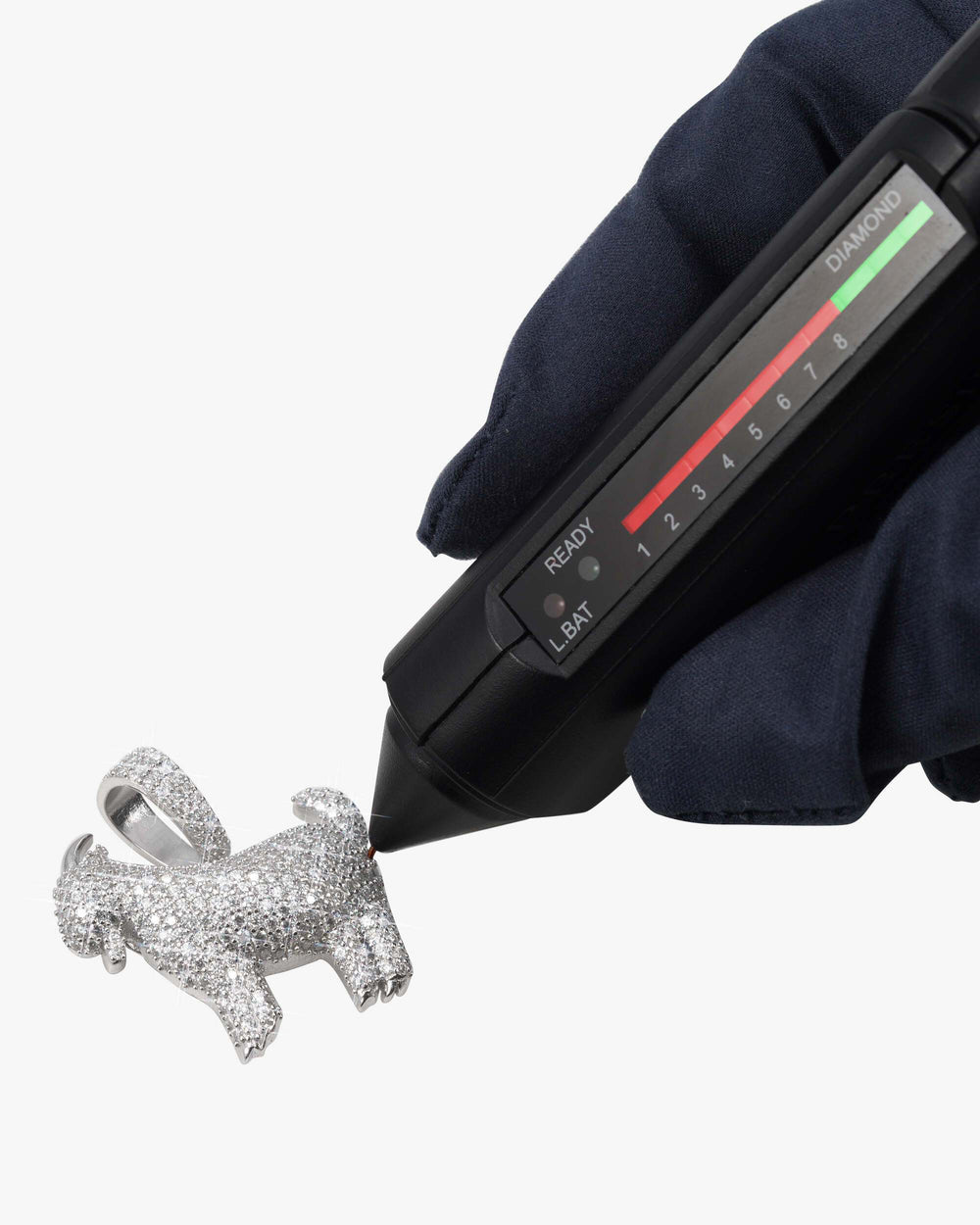 moissanite goat pendant 14k icecartel test