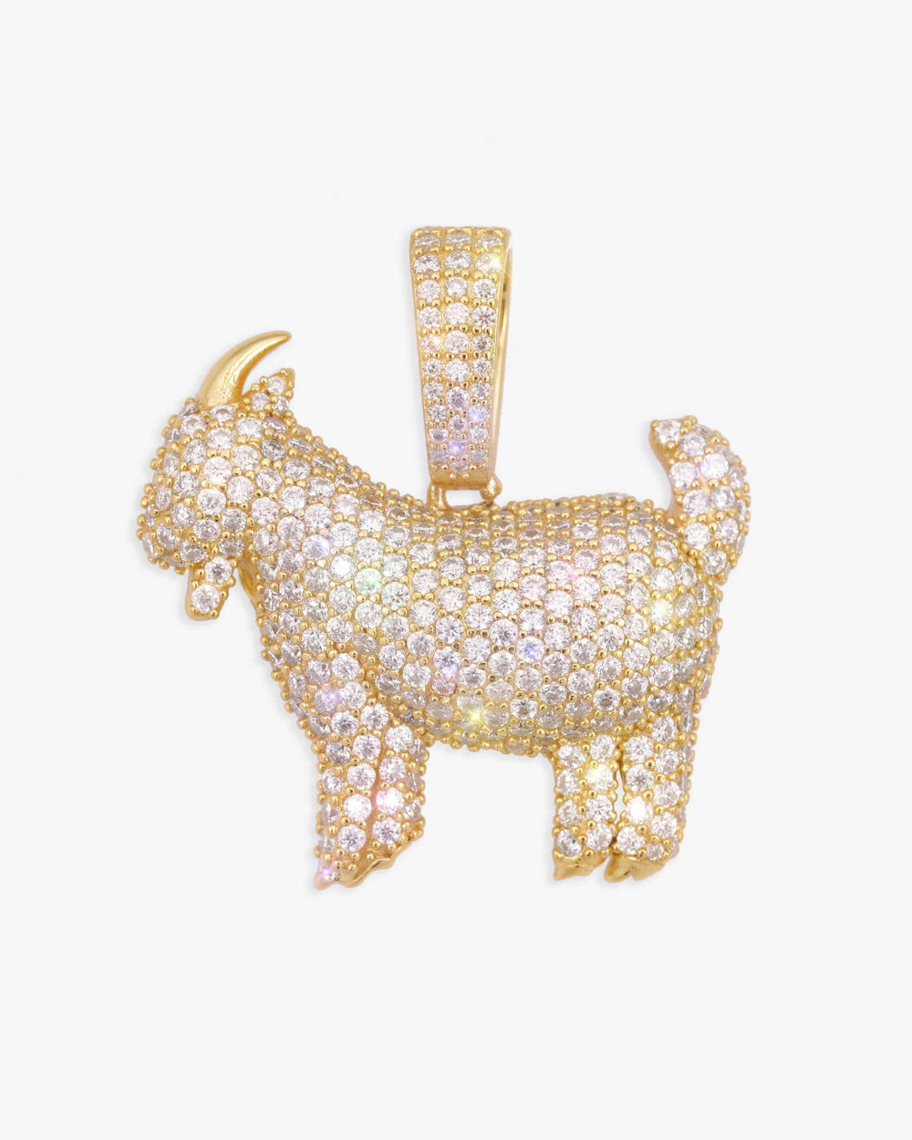 Moissanite GOAT Pendant 14K Gold - Yellow Gold