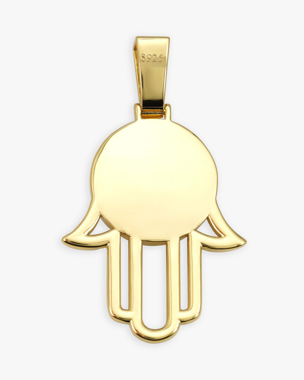 moissanite hamsa hand photo pendant 14k gold icecartel back