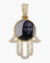 Moissanite Hamsa Hand Photo Pendant 14K Gold - Yellow Gold