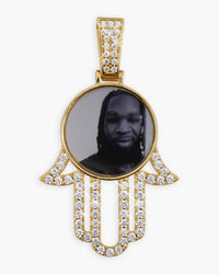 moissanite hamsa hand photo pendant 14k gold icecartel main