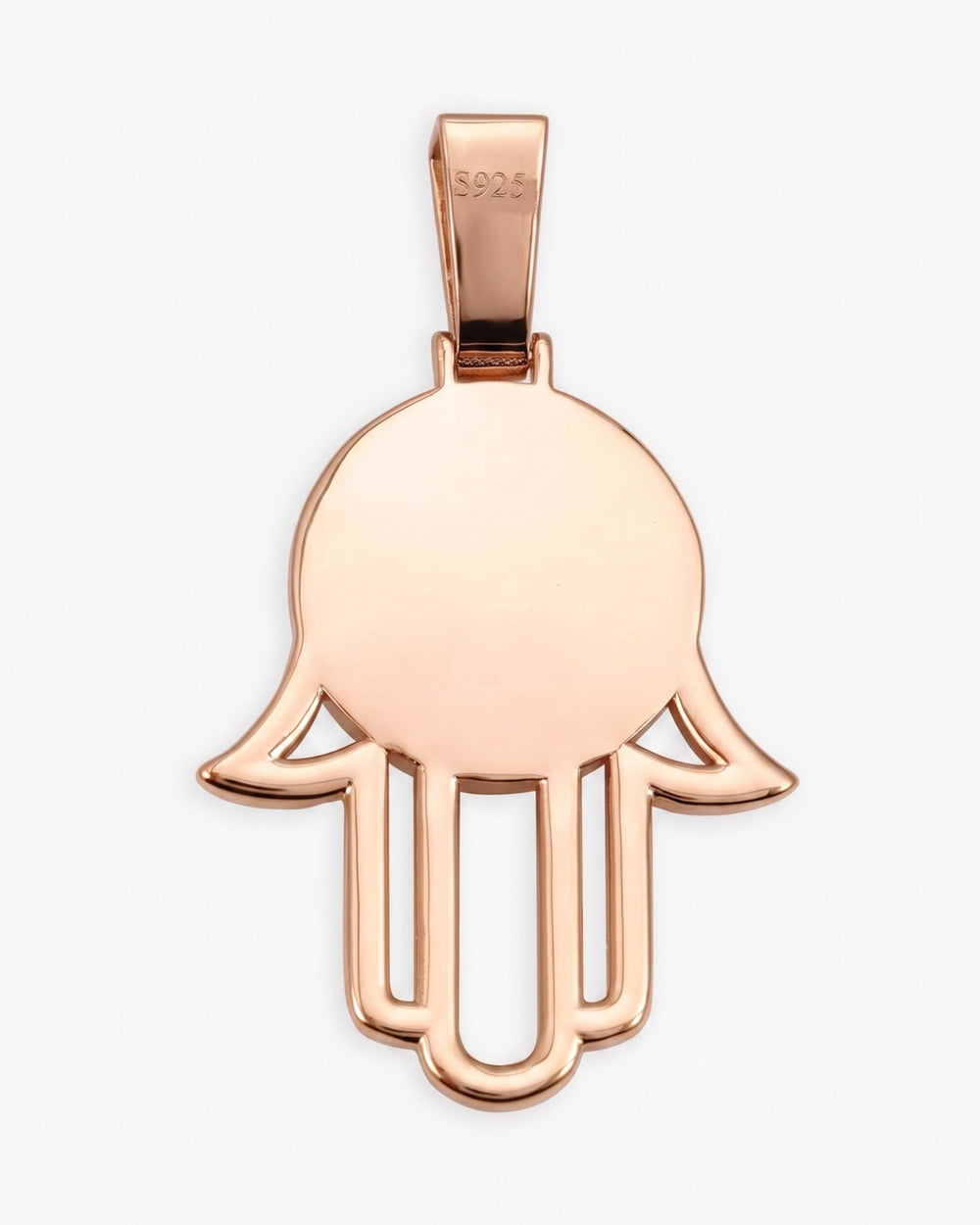 Moissanite Hamsa Hand Photo Pendant 14K Gold - Rose Gold