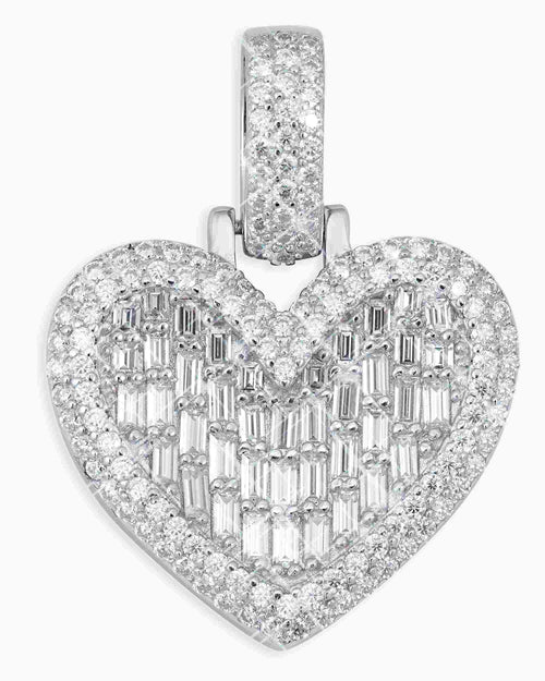 moissanite heart pendant 14k white gold icecartel main