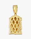 Moissanite Hollow Back Mini Jesus Pendant 14K Gold - Yellow Gold