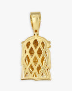 Moissanite Hollow Back Mini Jesus Pendant 14K Gold - Yellow Gold