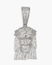 moissanite hollow back mini jesus pendant 14k gold icecartel main white