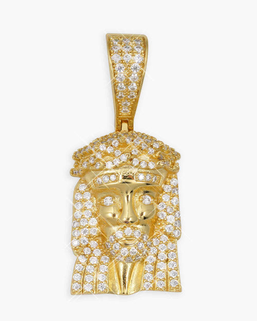 moissanite hollow back mini jesus pendant 14k gold icecartel main