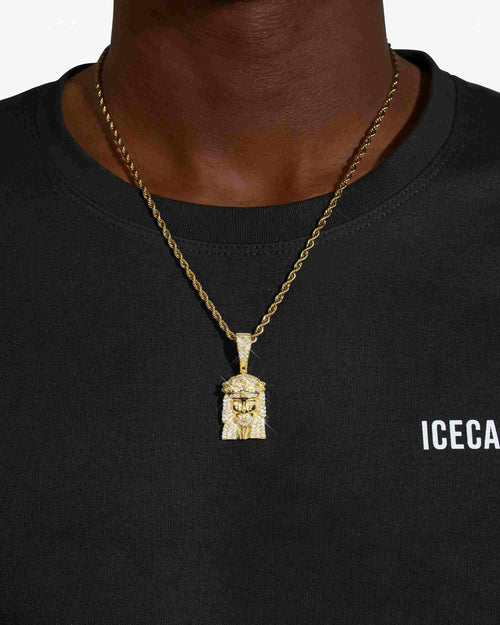 moissanite hollow back mini jesus pendant 14k gold icecartel model