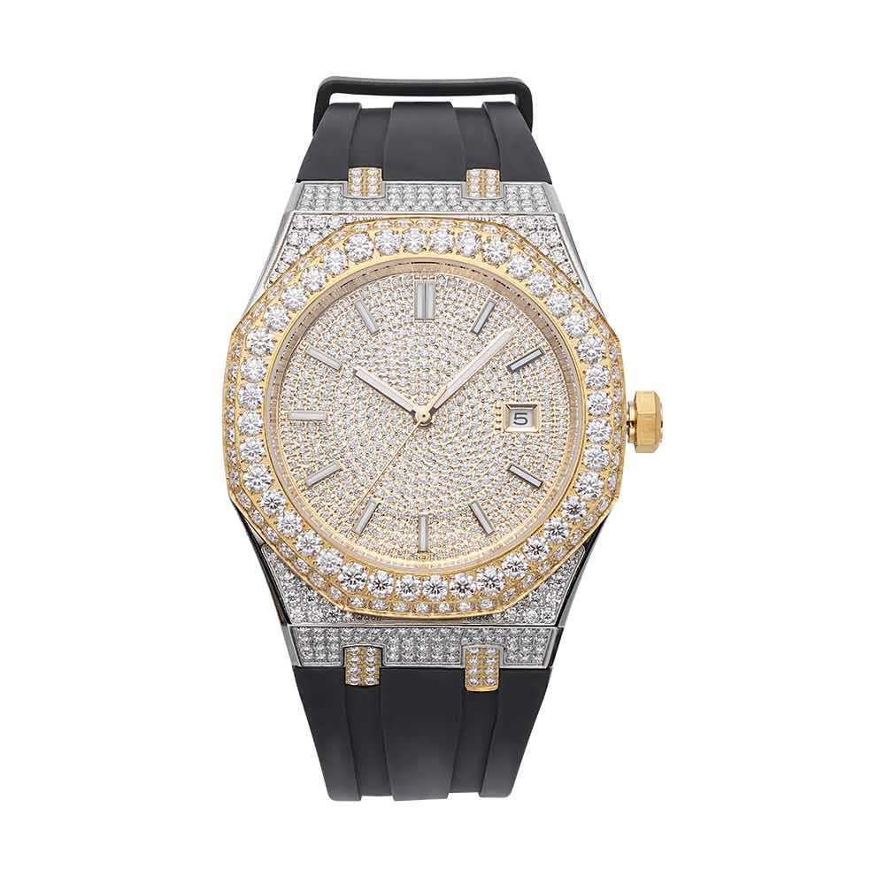 14K GOLD PLATED ICED OUT WATCH cheapest BRACELET