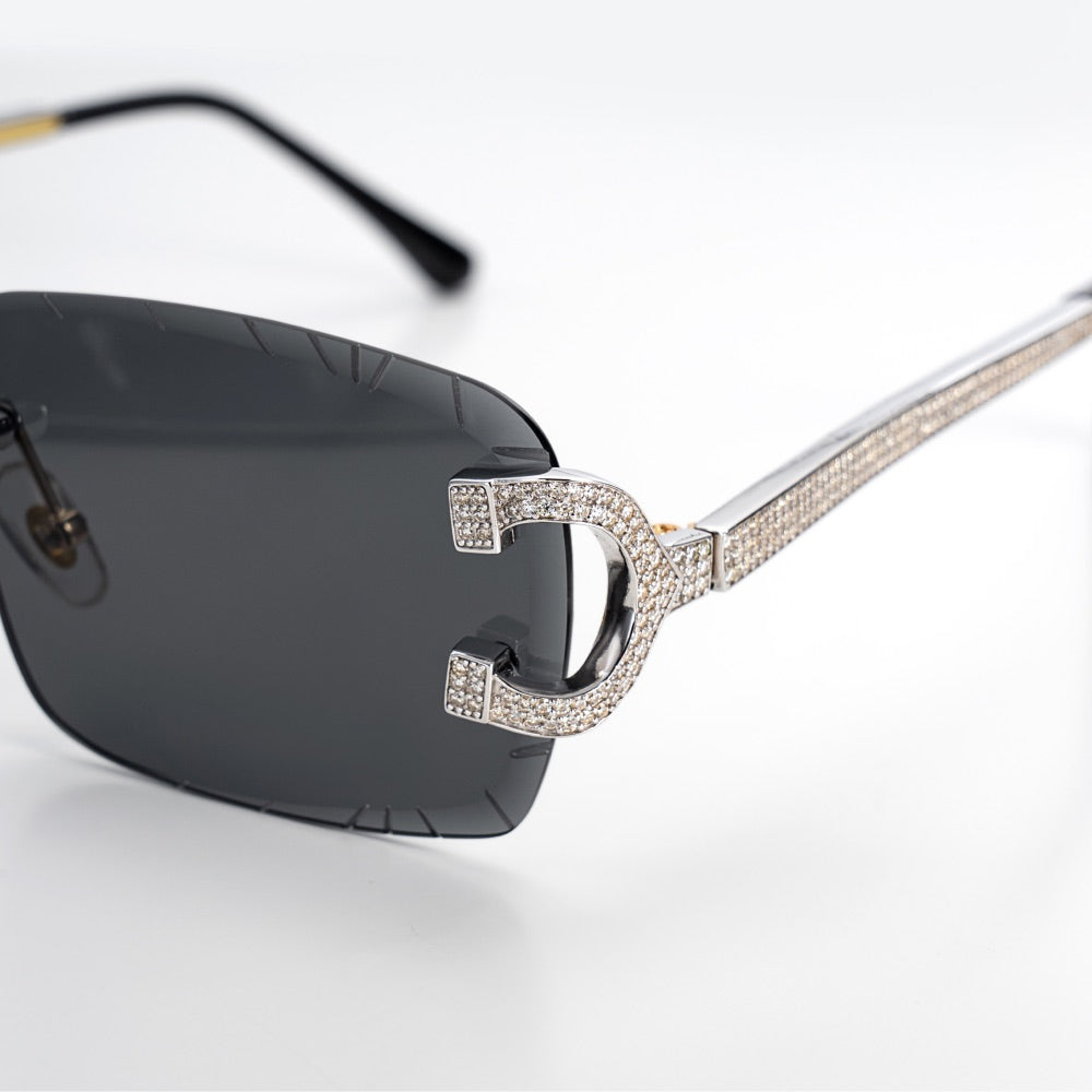 Moissanite Iced Out Sunglasses closeup