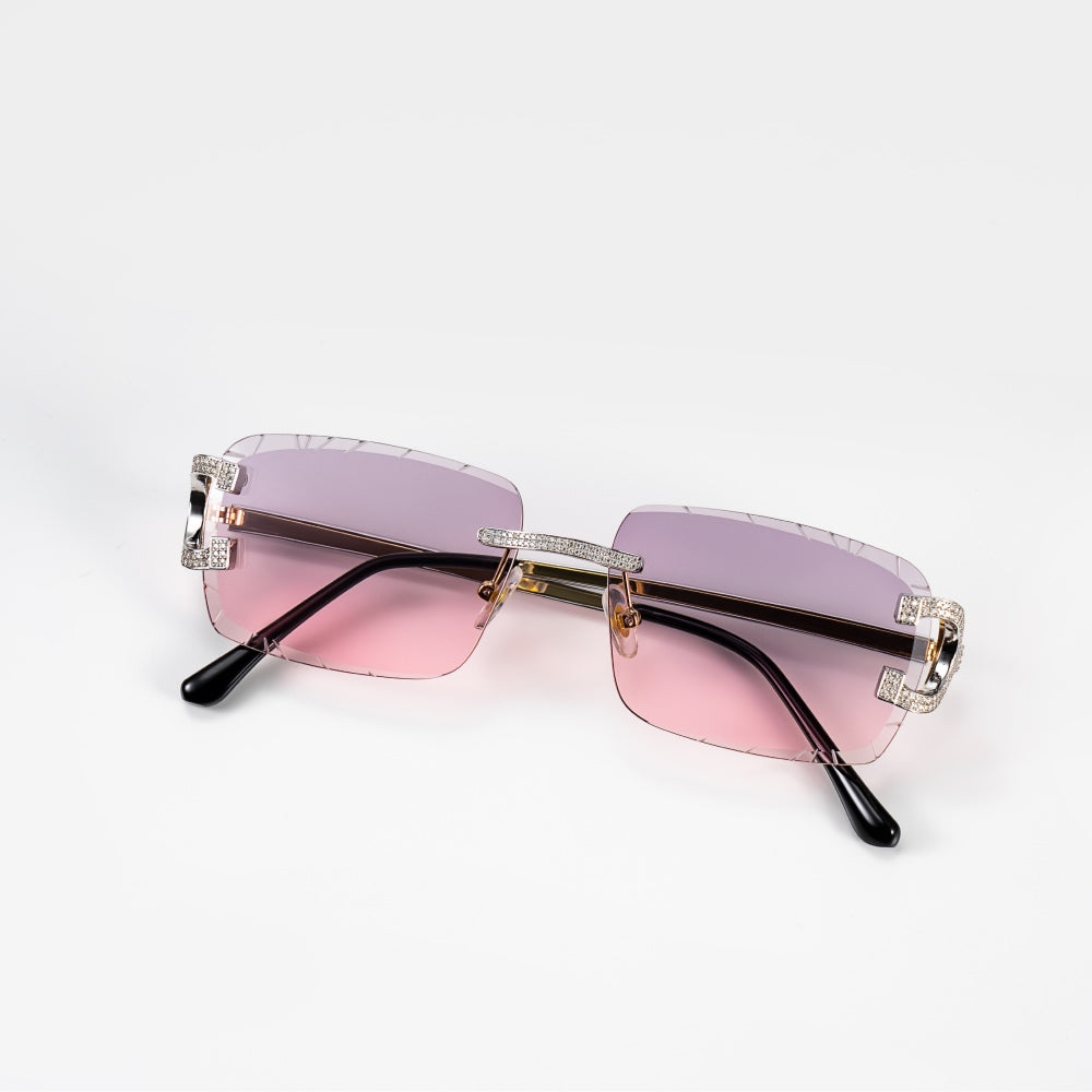 Moissanite Iced Out Sunglasses pink