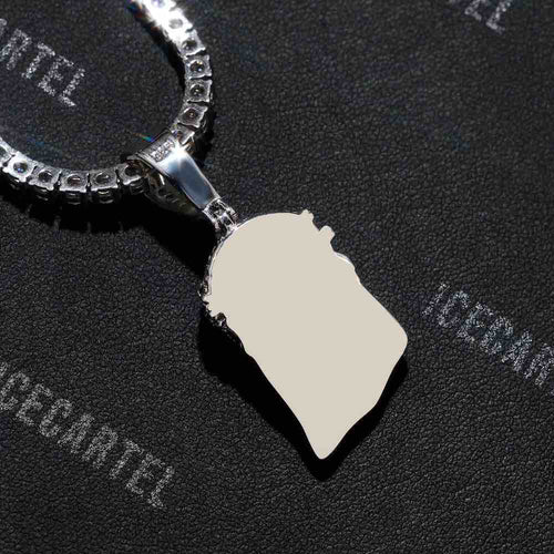 Moissanite Mini Jesus Chain Solid Back backside