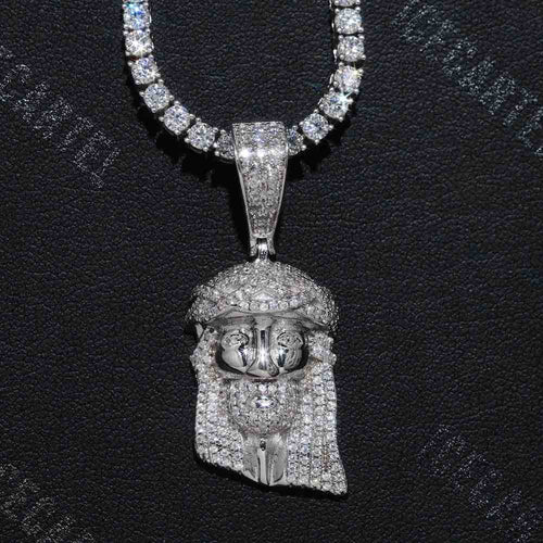 Moissanite Mini Jesus Chain Solid Back
