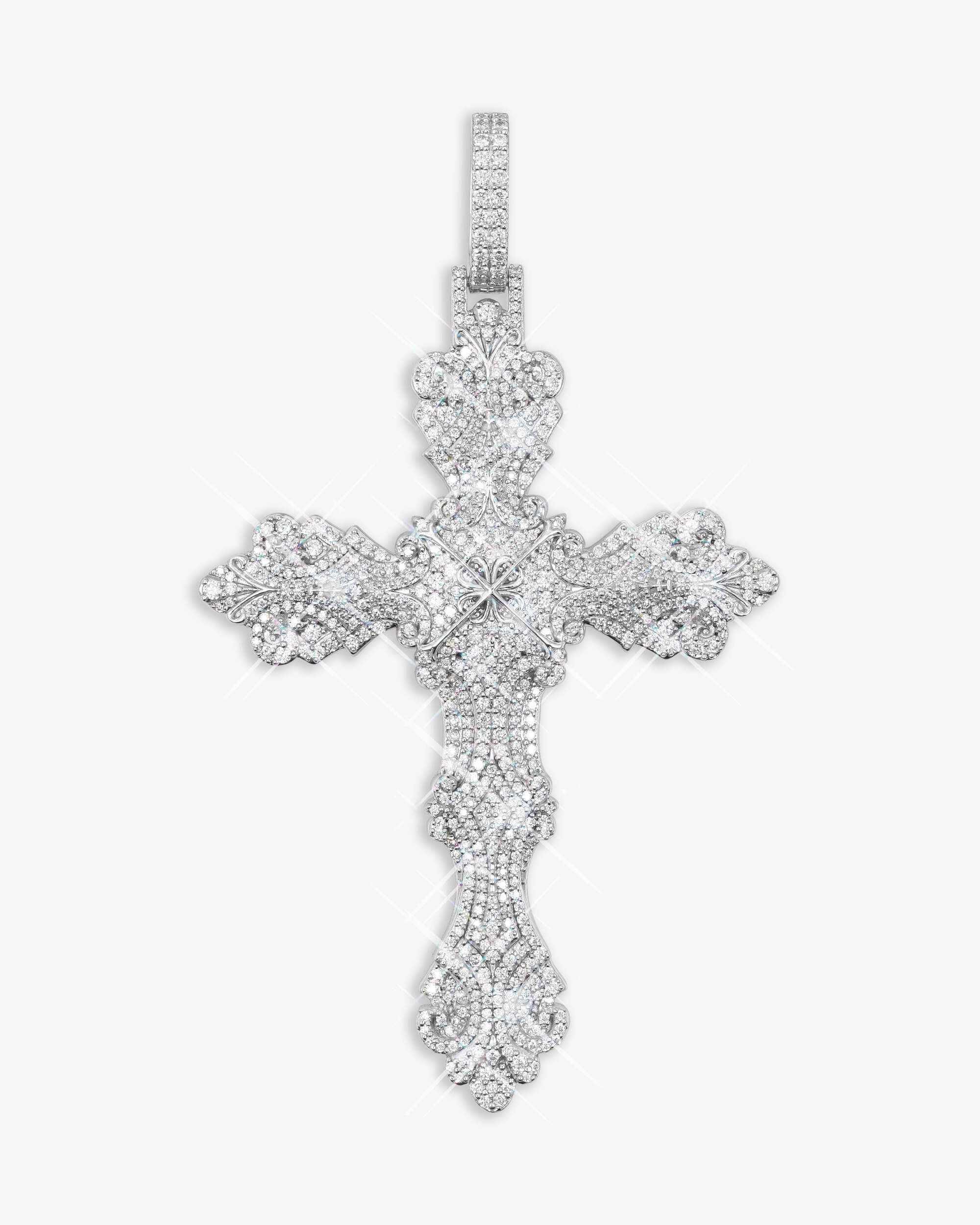 Moissanite Ornamental Cross 14K Gold - IceCartel™