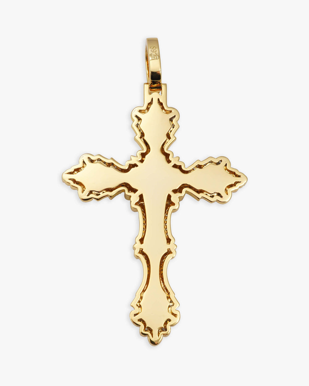 moissanite ornamental cross 14k white gold icecartel yellow back