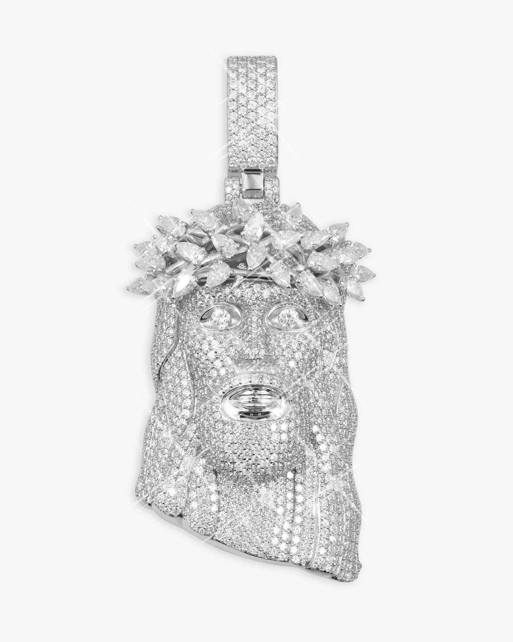 moissanite oval cut jesus pendant 14k gold icecartel white main