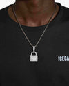 Moissanite Padlock Pendant 14K Gold - White Gold