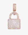 Moissanite Padlock Pendant 14K Gold - Rose Gold