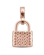 Moissanite Padlock Pendant 14K Gold - Rose Gold