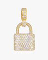 Moissanite Padlock Pendant 14K Gold - Yellow Gold