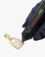 Moissanite Padlock Pendant 14K Gold - Yellow Gold