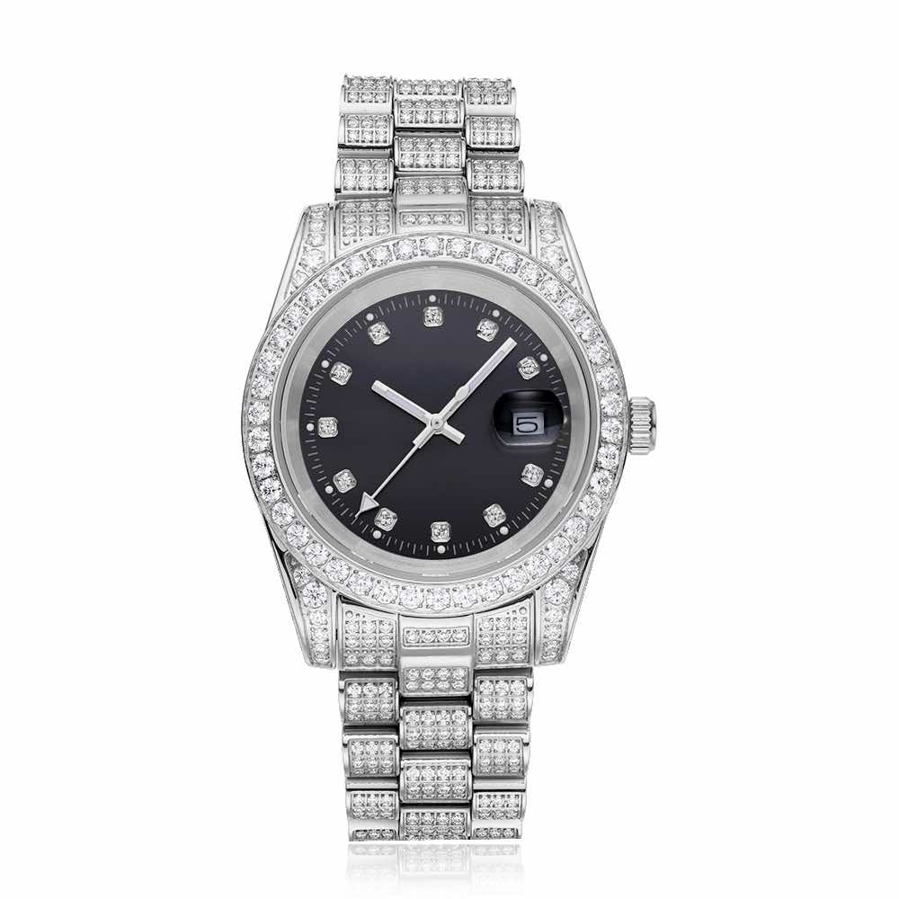 Iced hotsell out designer white/black face watch