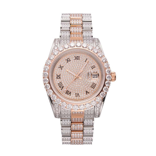 moissanite presidential watch rose gold 1