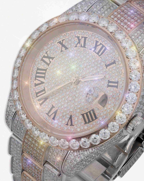 moissanite presidential watch rose gold px new close