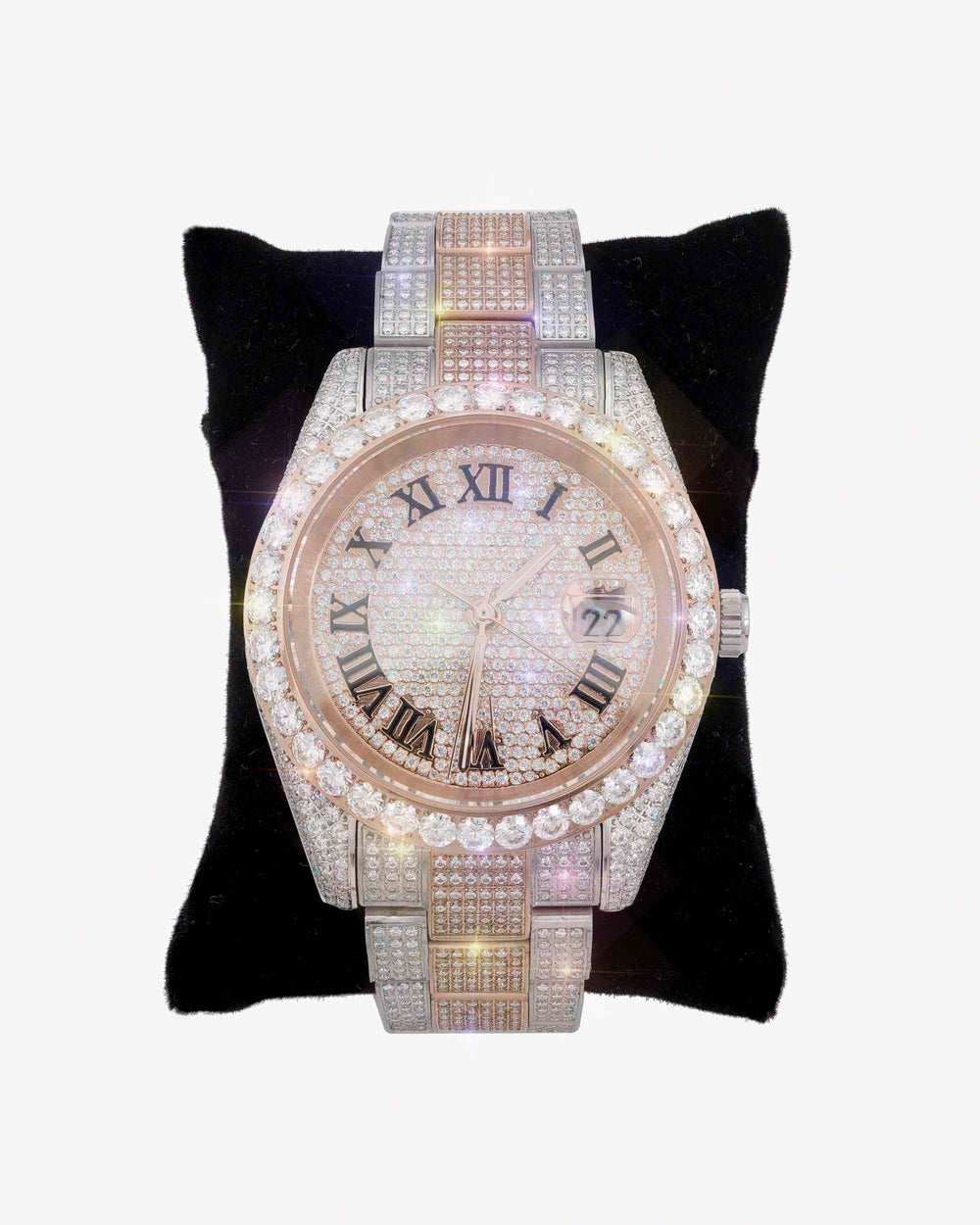 moissanite presidential watch rose gold px new display