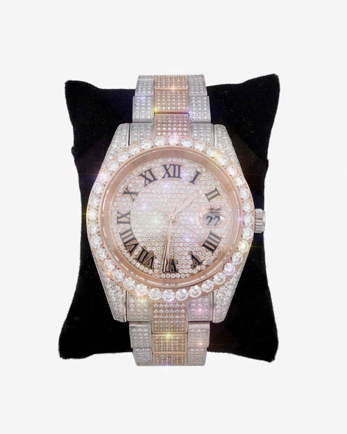 moissanite presidential watch rose gold px new display