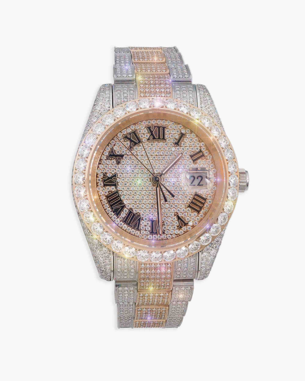 moissanite presidential watch rose gold px new main