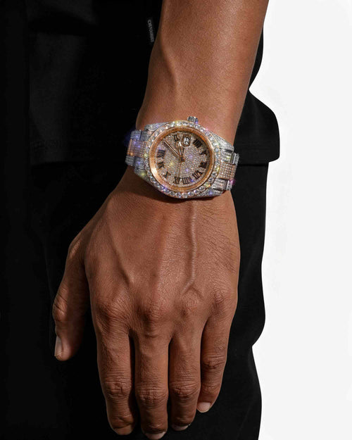 moissanite presidential watch rose gold px new model