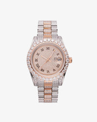 moissanite presidential watch rose gold px